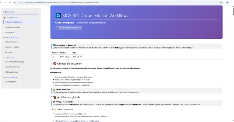 Documents workflow utilises pour la demonstration commerciale